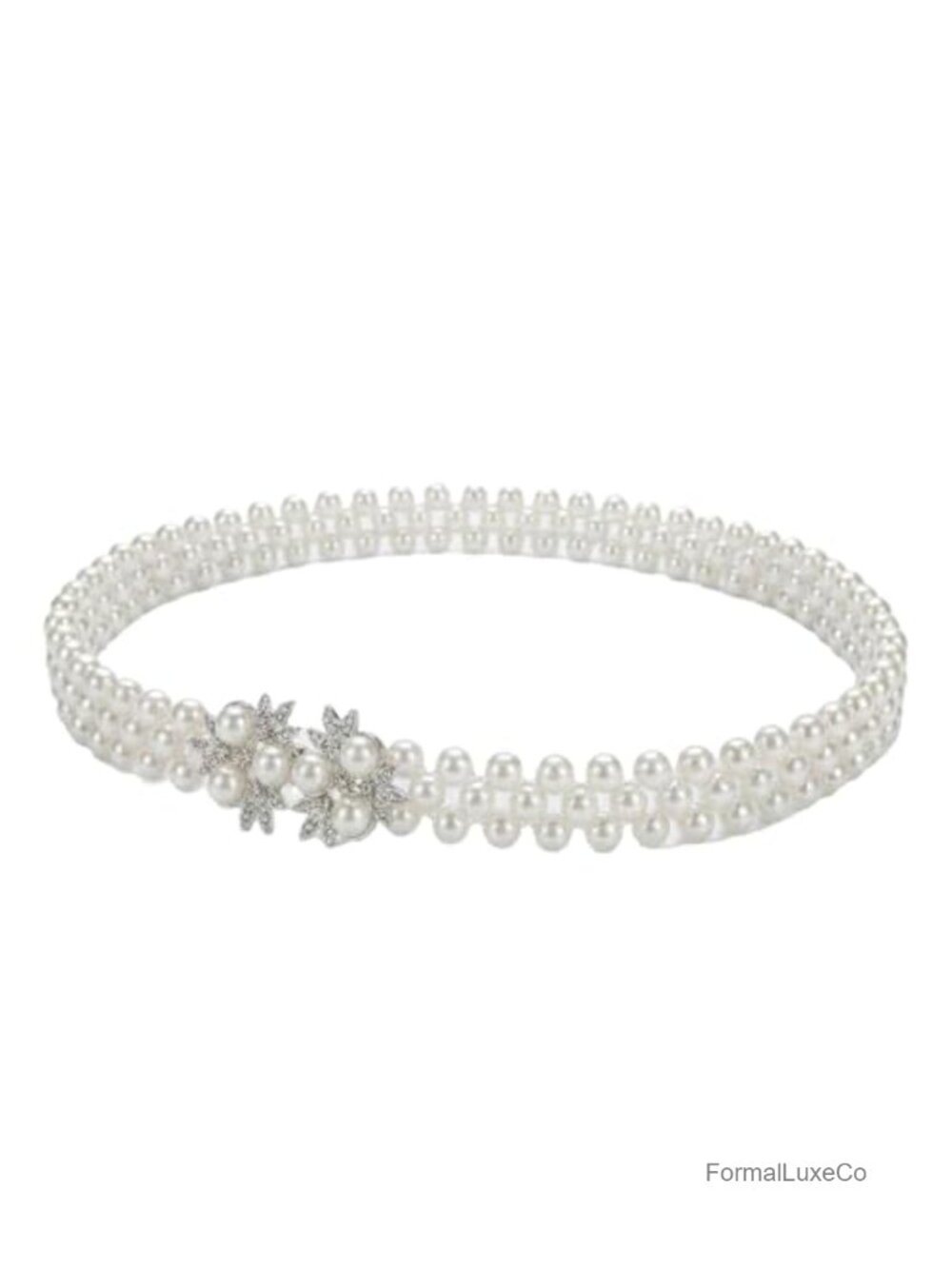 Pearl Crystal Bridal Waist Belt for Women, Adjustable Vintage Belt for Dress